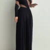 Jluxbasix Black Devyn Wide Leg Pants