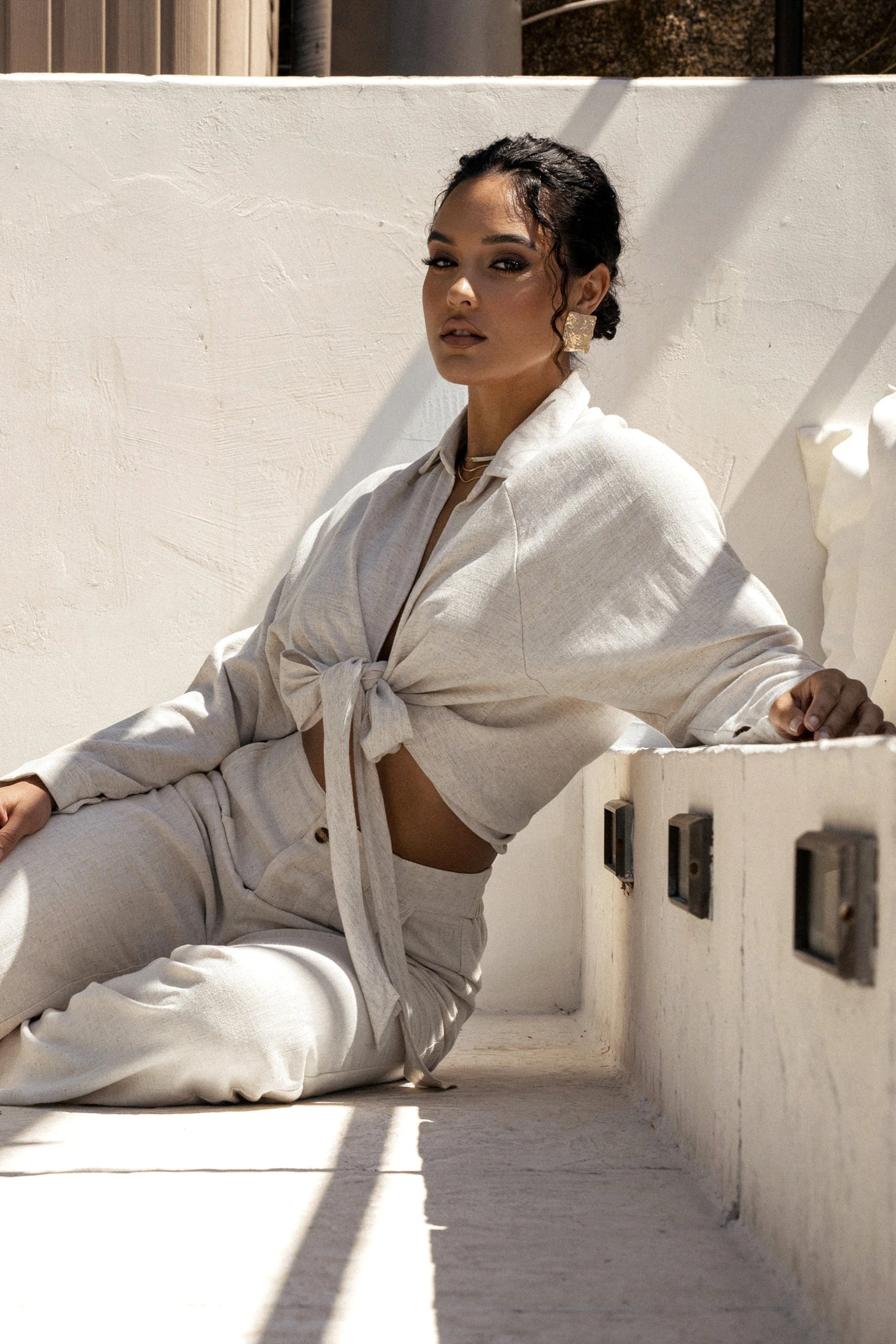 Stone Soho Front Tied Woven Top - Image 10