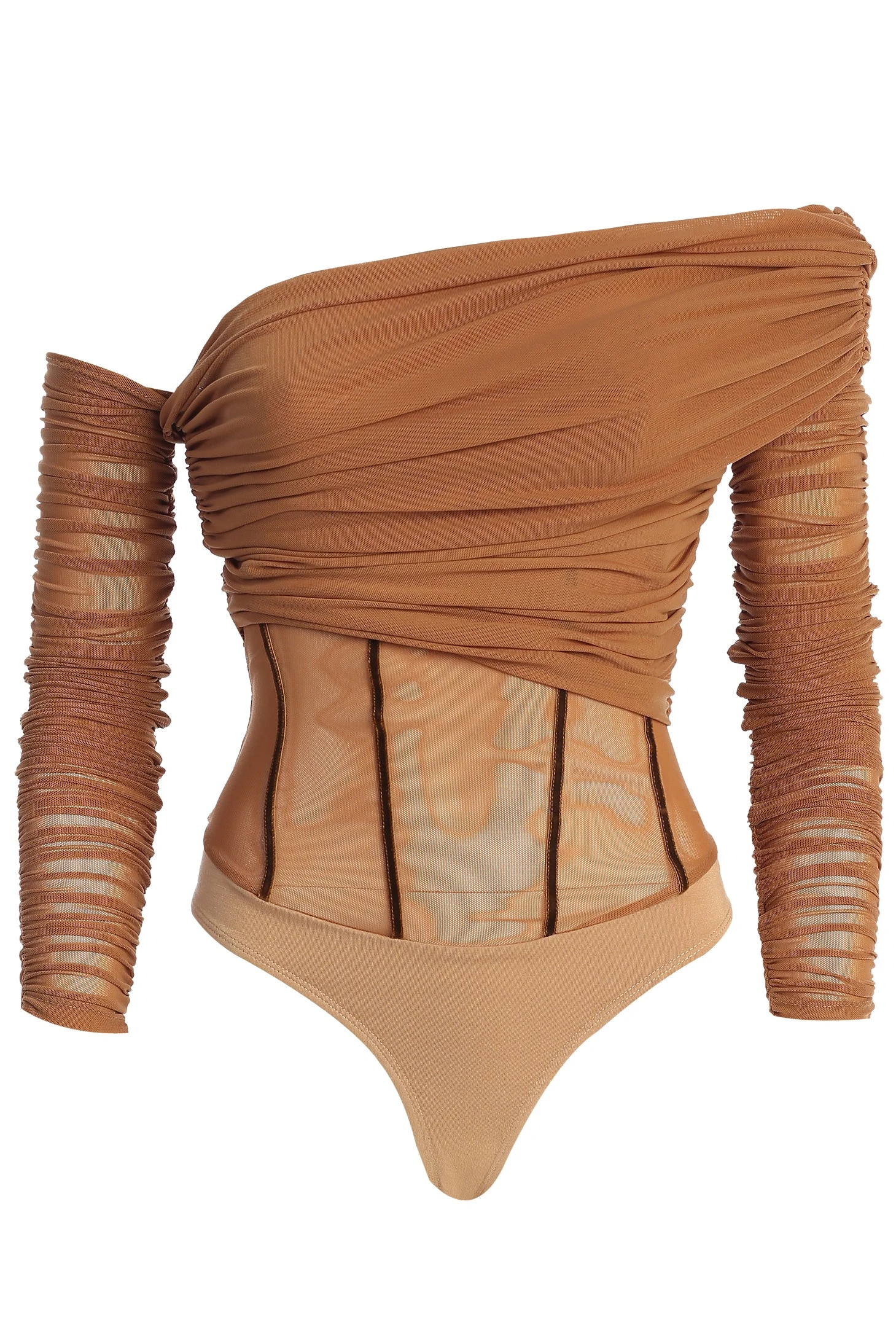 Pecan Sheer Perfection Bodysuit - Image 2