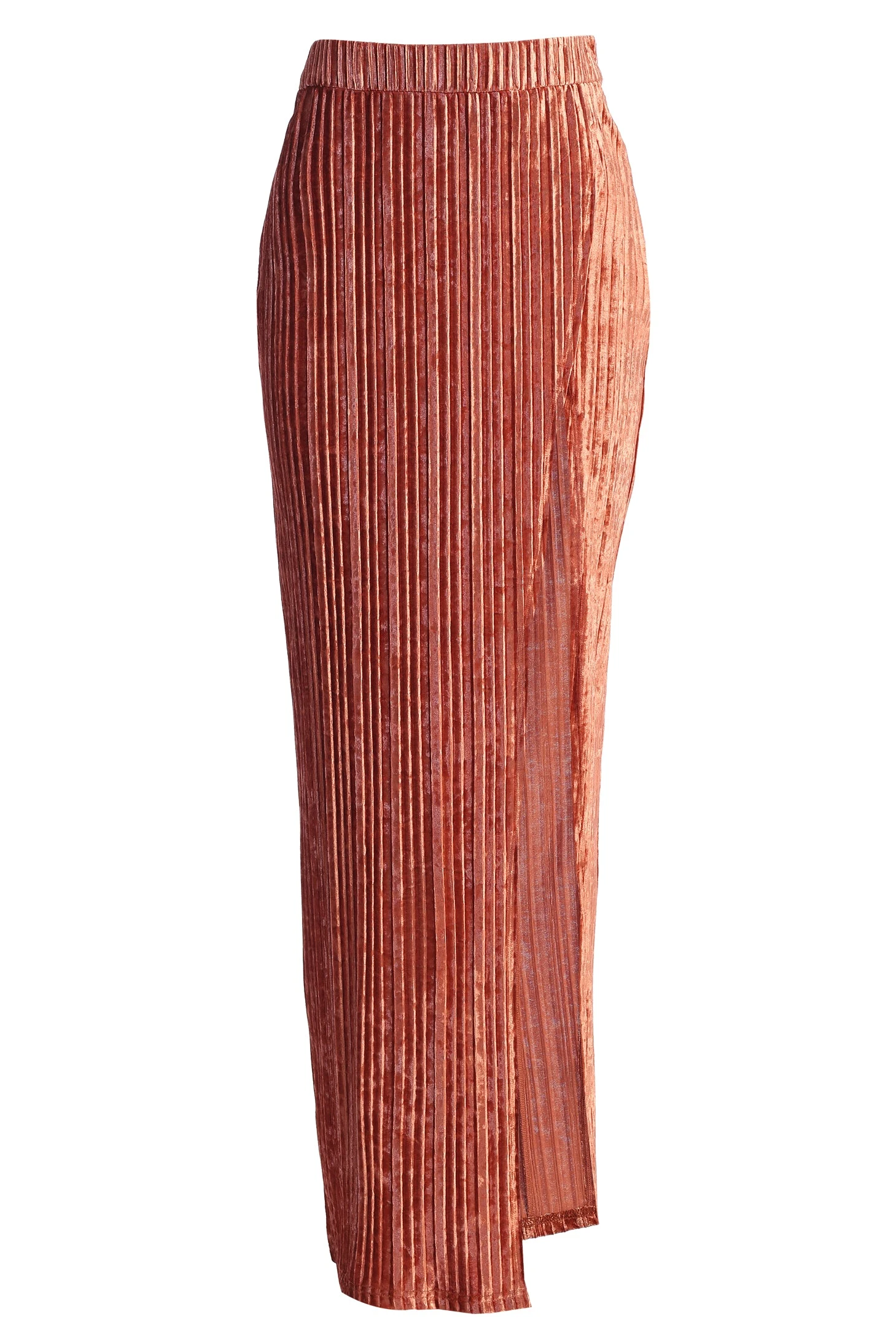 Rose Krisana Velvet High Slit Skirt - Image 3