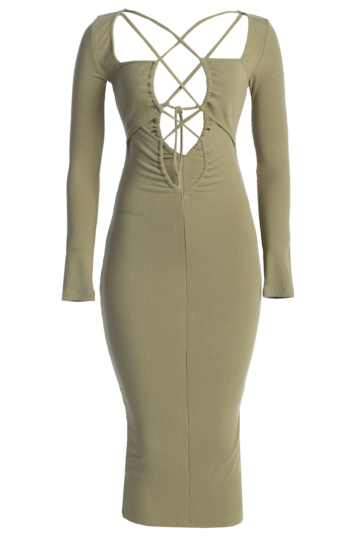 Olive Mesmerize Midi Dress - Image 4