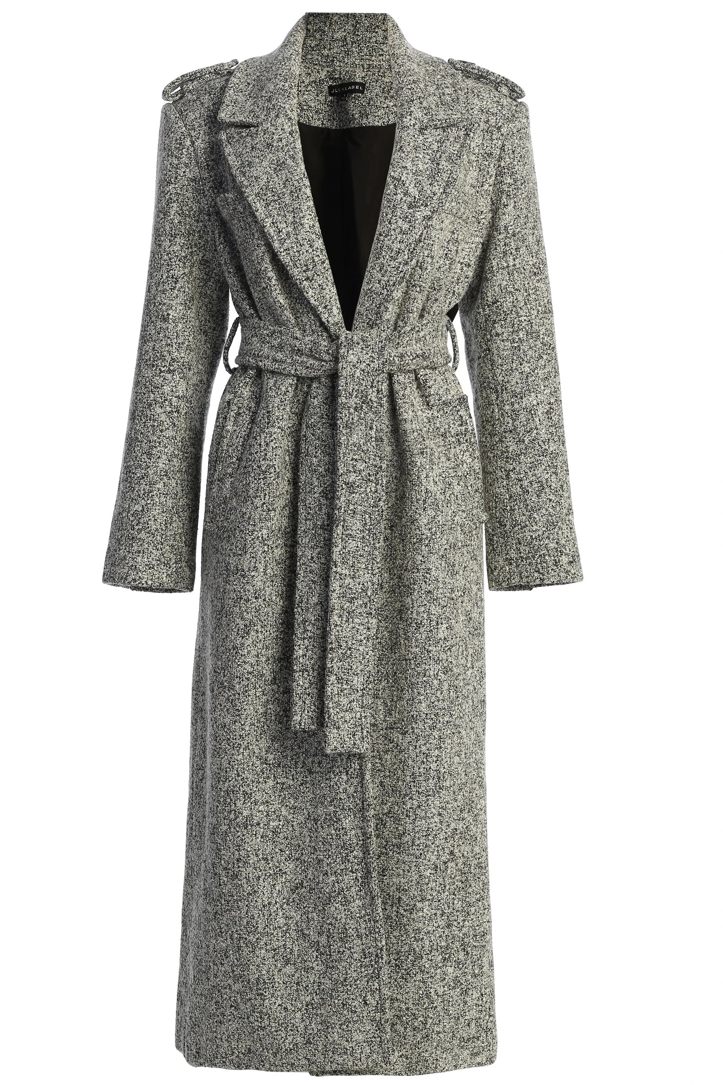 Lt. Grey Savannah Belted Tweed Coat - Image 2