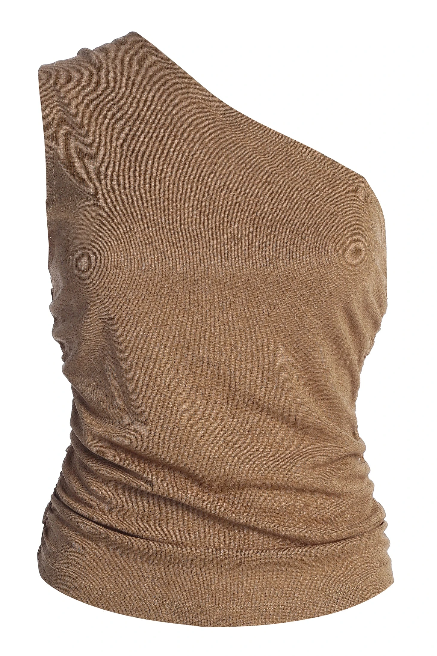 Tan Rebel One Shoulder Top - Image 2