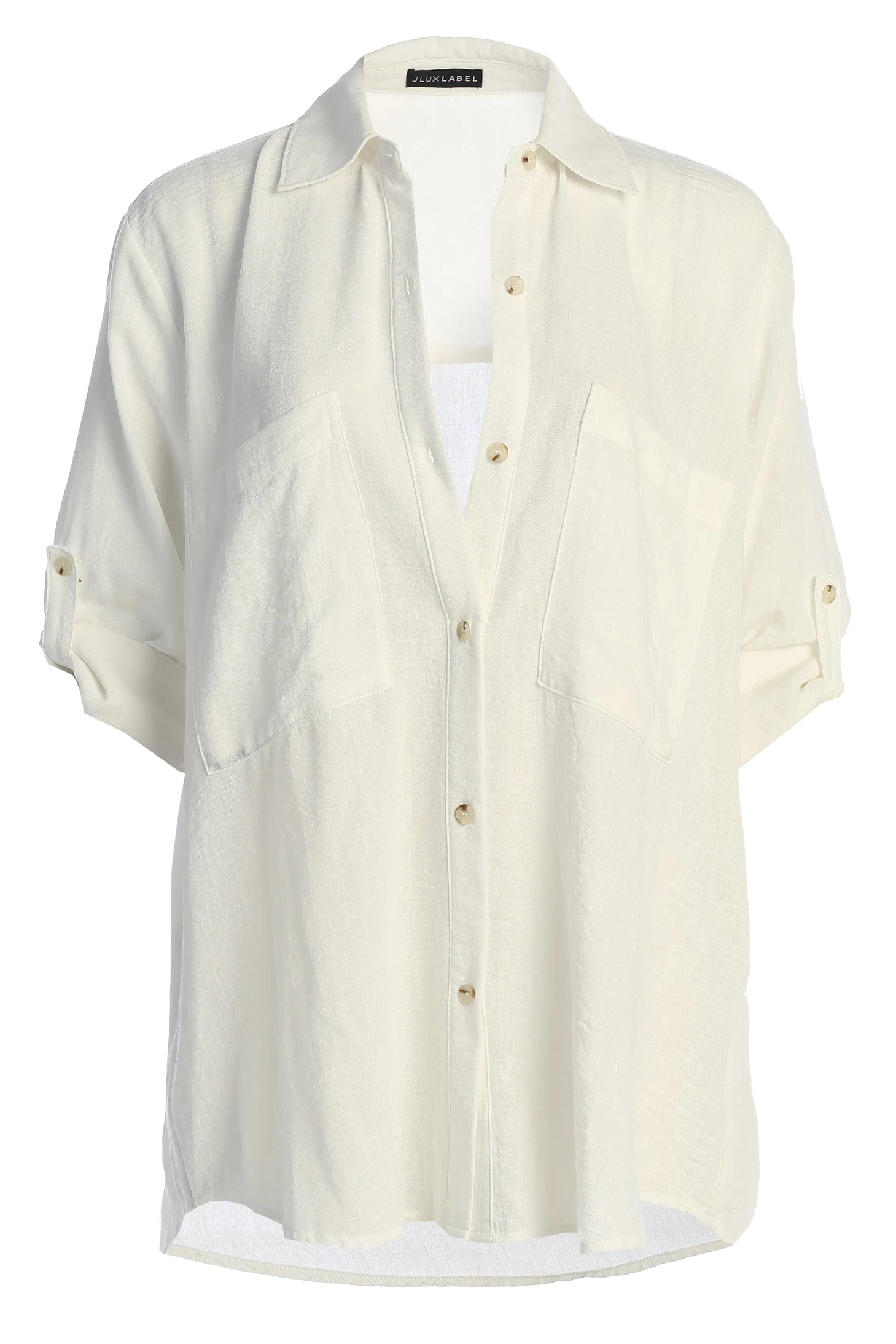 Off White By The Coast Crinkled Button Up - Image 3