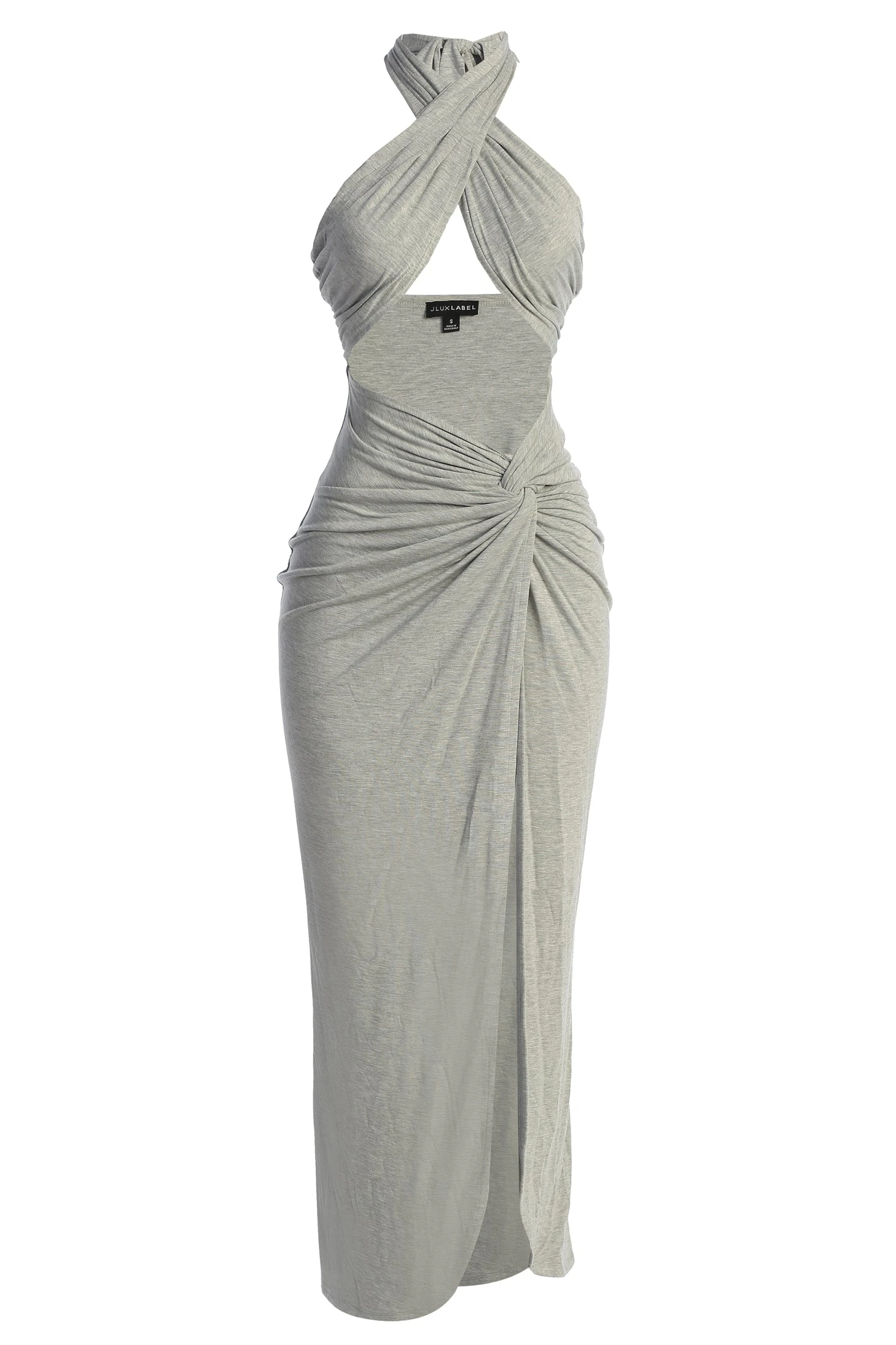 Grey Tamara Halter Midi Dress - Image 3