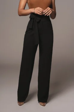 Black Safiya Wide Leg Pants