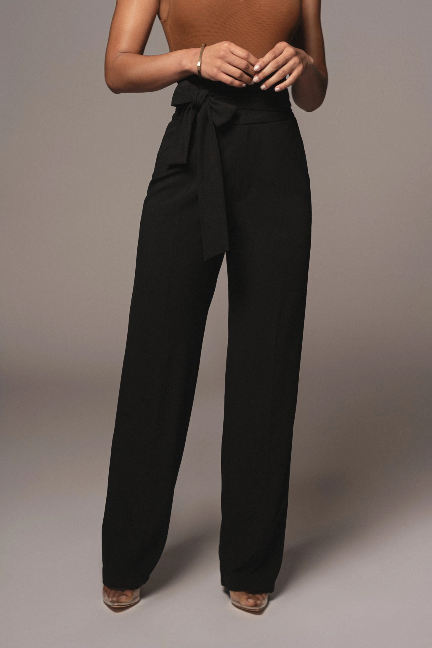 Black Safiya Wide Leg Pants