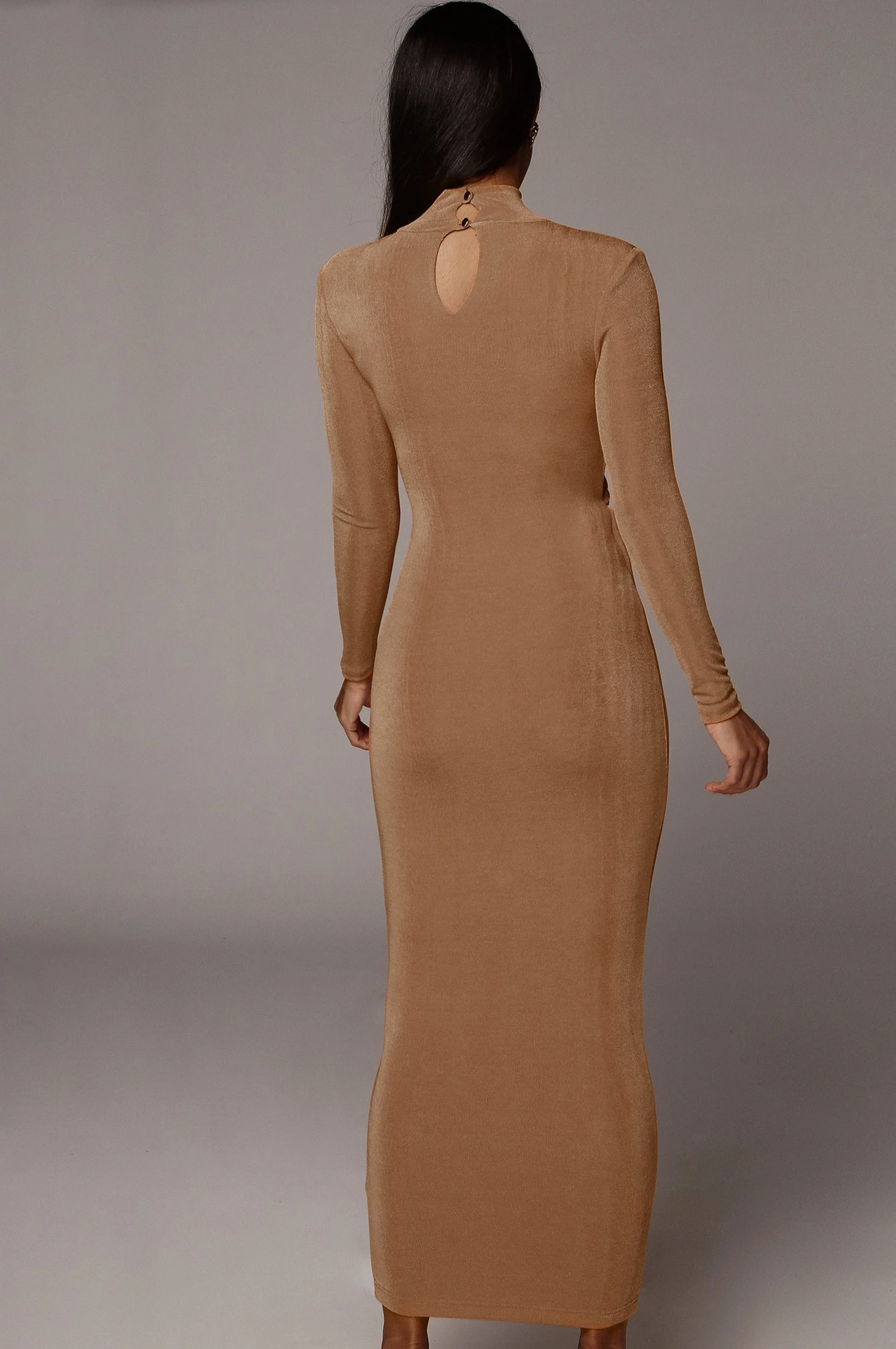 Tan Kara Mock Neck Dress - Image 7