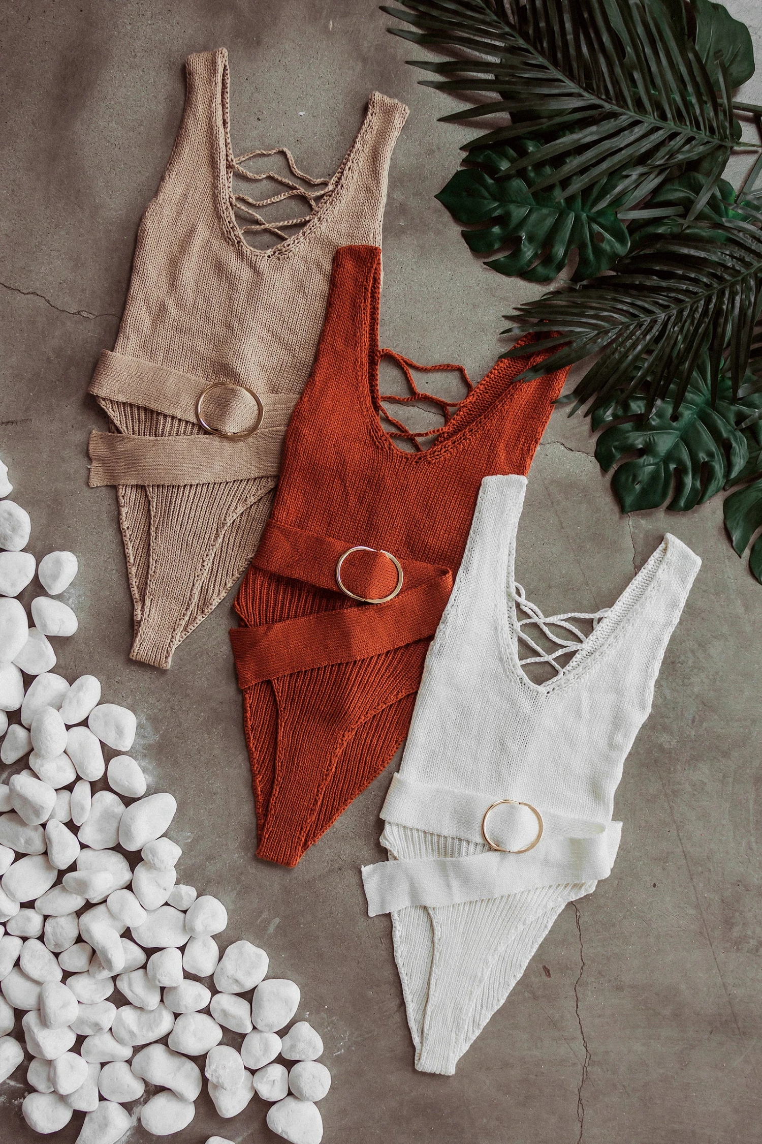 Taupe Juliette Knit Belted One Piece - Image 3