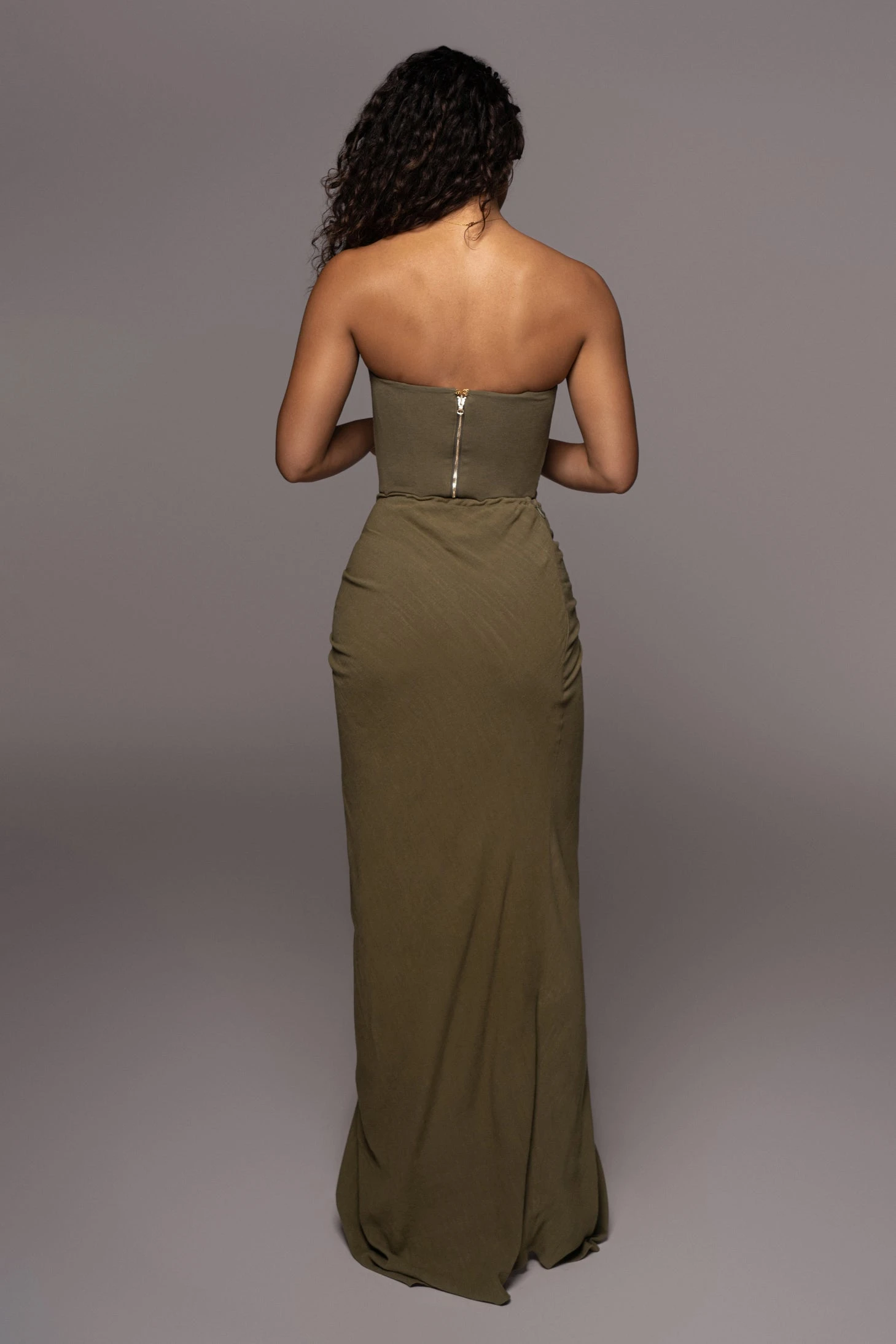 Olive Noelia Linen Slit Skirt - Image 8