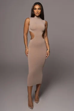 Beige Til Sunrise Midi Dress