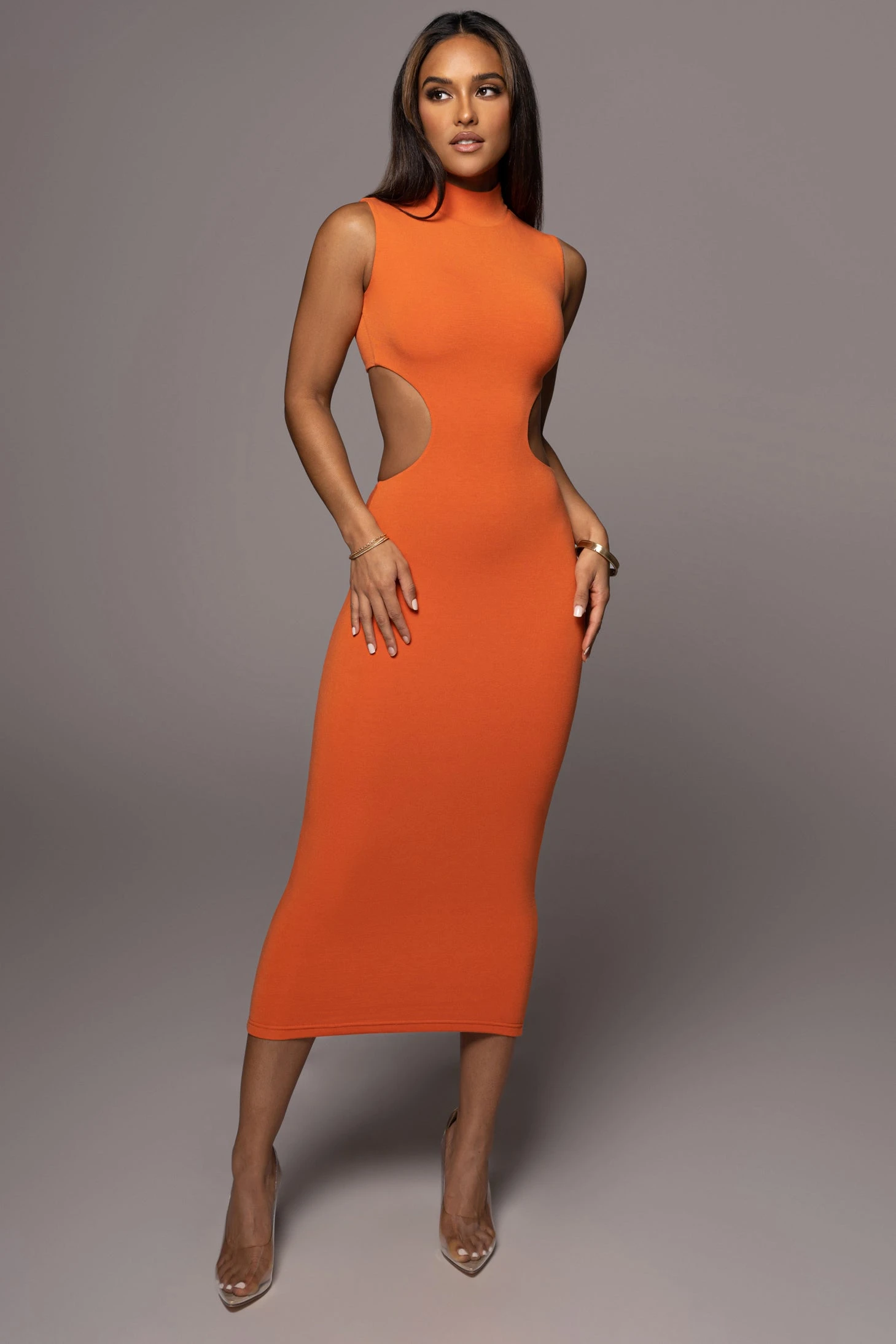 Orange Til Sunrise Midi Dress