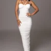 White Elite Mesh Maxi Dress