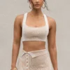 Taupe/White Jodie Ribbed Top