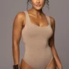 Beige Brianne Cutout Bodysuit