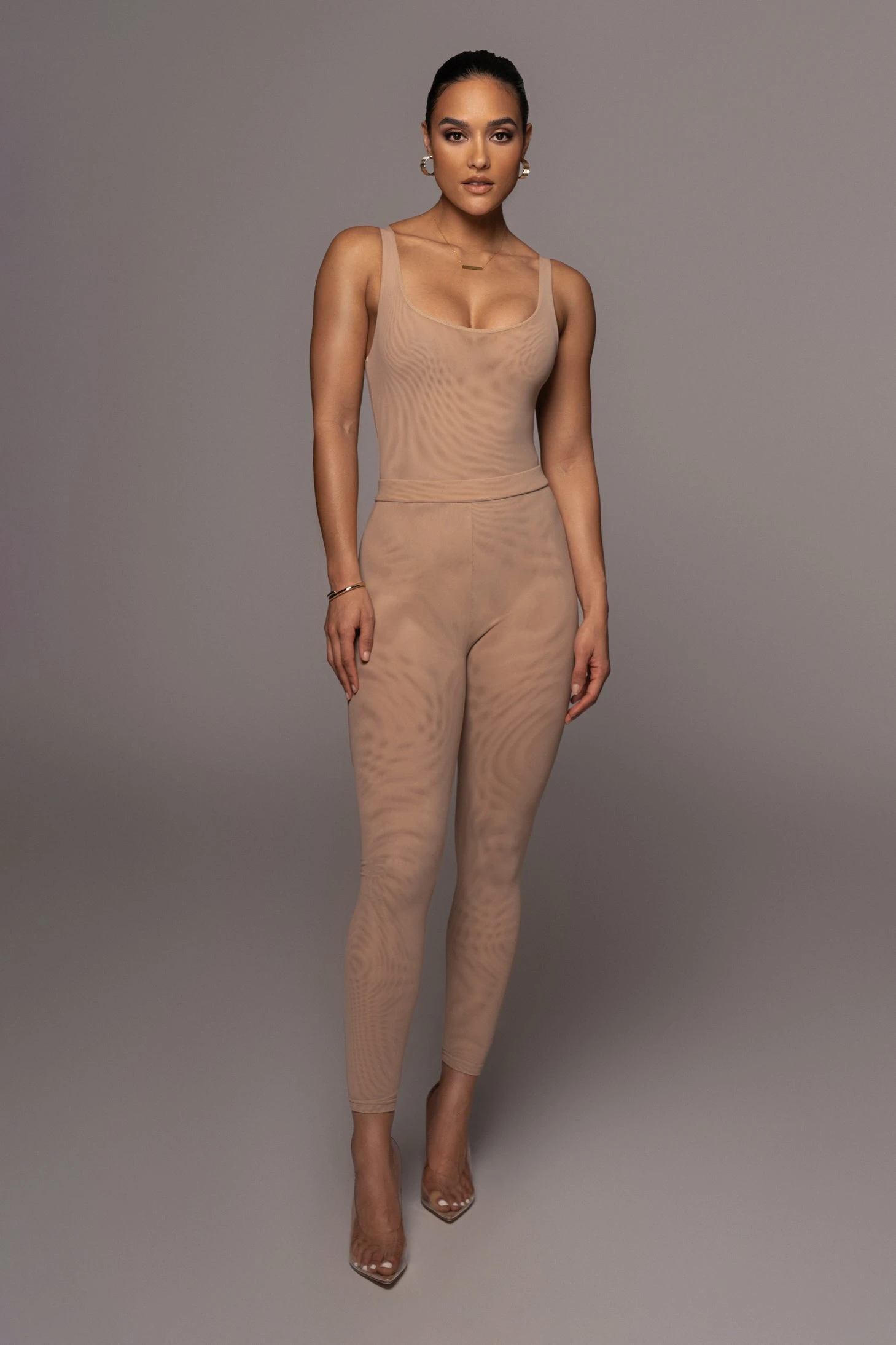 Beige Nina Mesh Pants