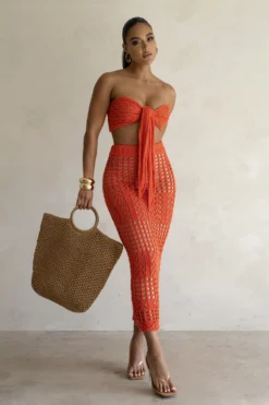 Coral Caribbean Skies Skirt Set