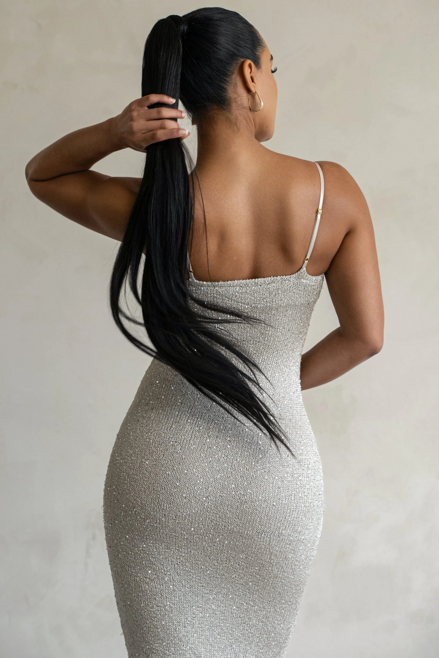 Beige Noemie Sequin Maxi Dress - Image 9