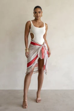 White Sunset Cut Out Bodysuit