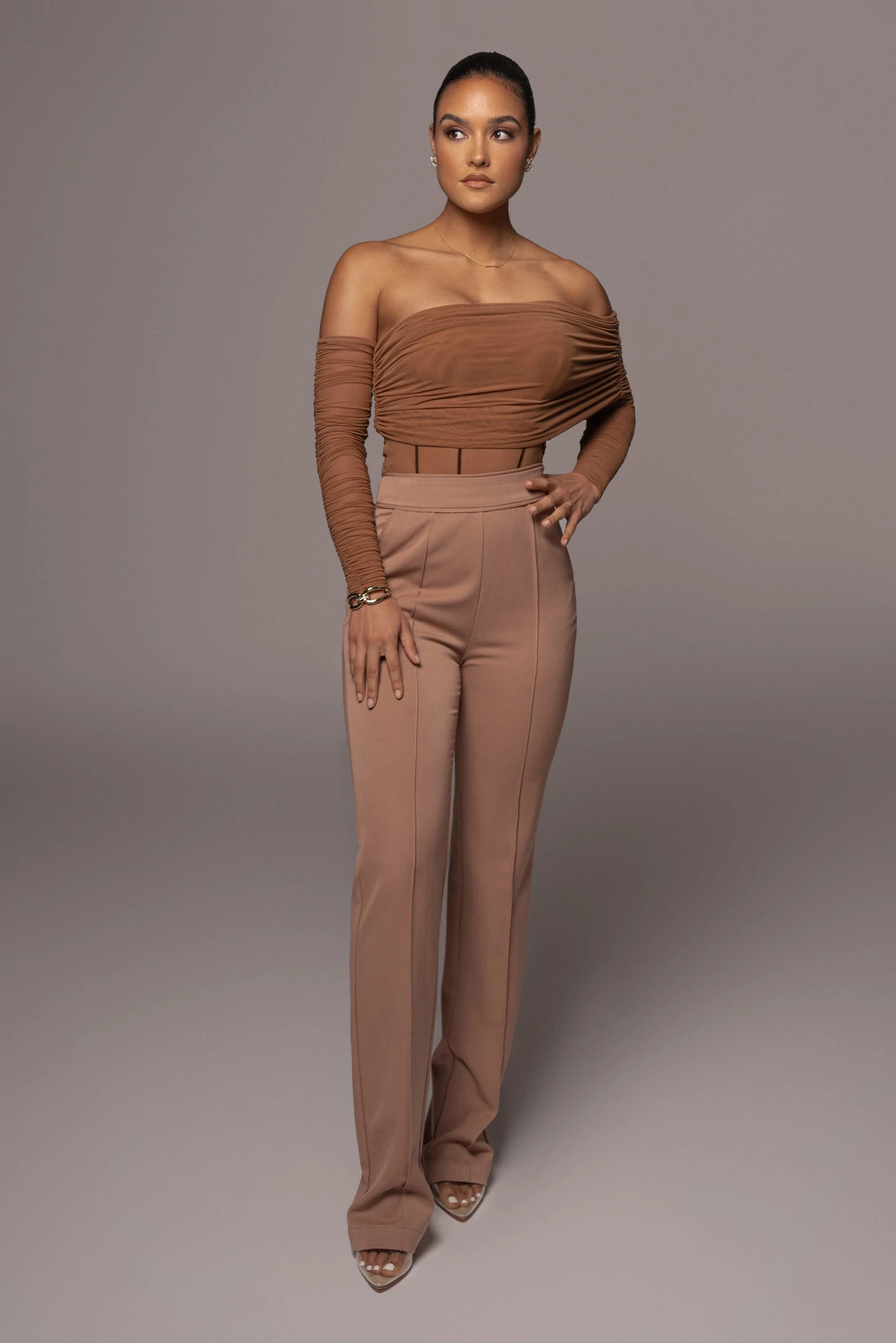 Pecan Sheer Perfection Bodysuit - Image 5