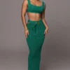 Emerald Nikole Ribbed Skirt Set