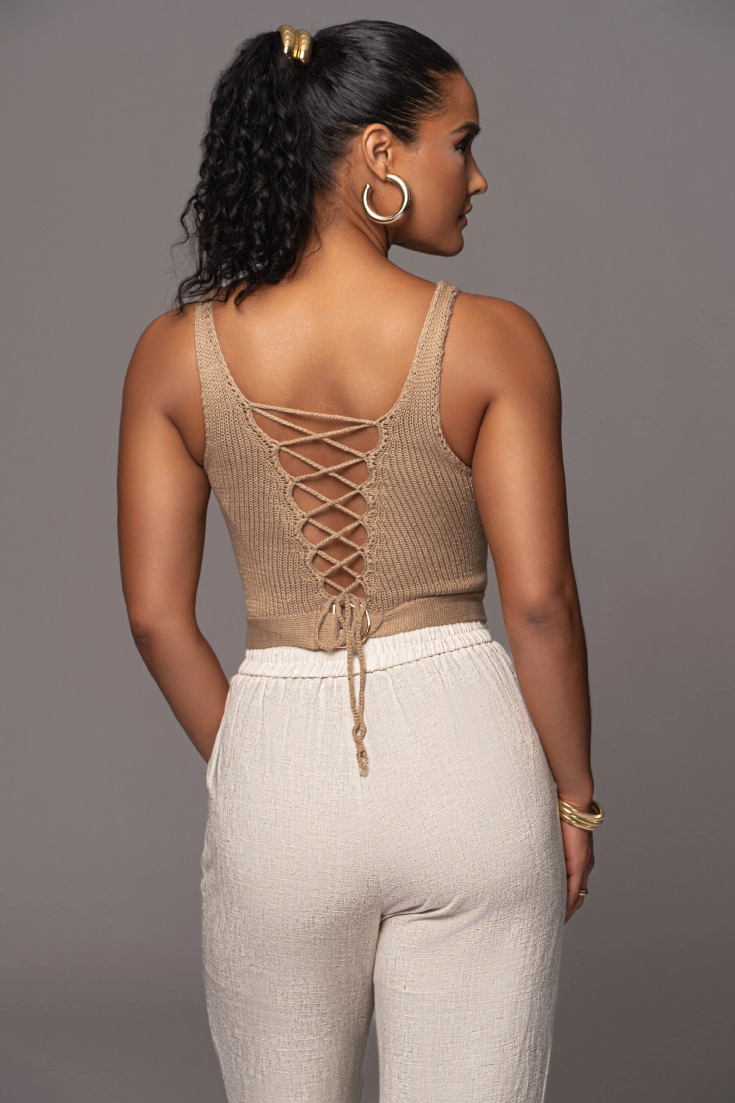 Taupe Juliette Knit Belted One Piece - Image 14