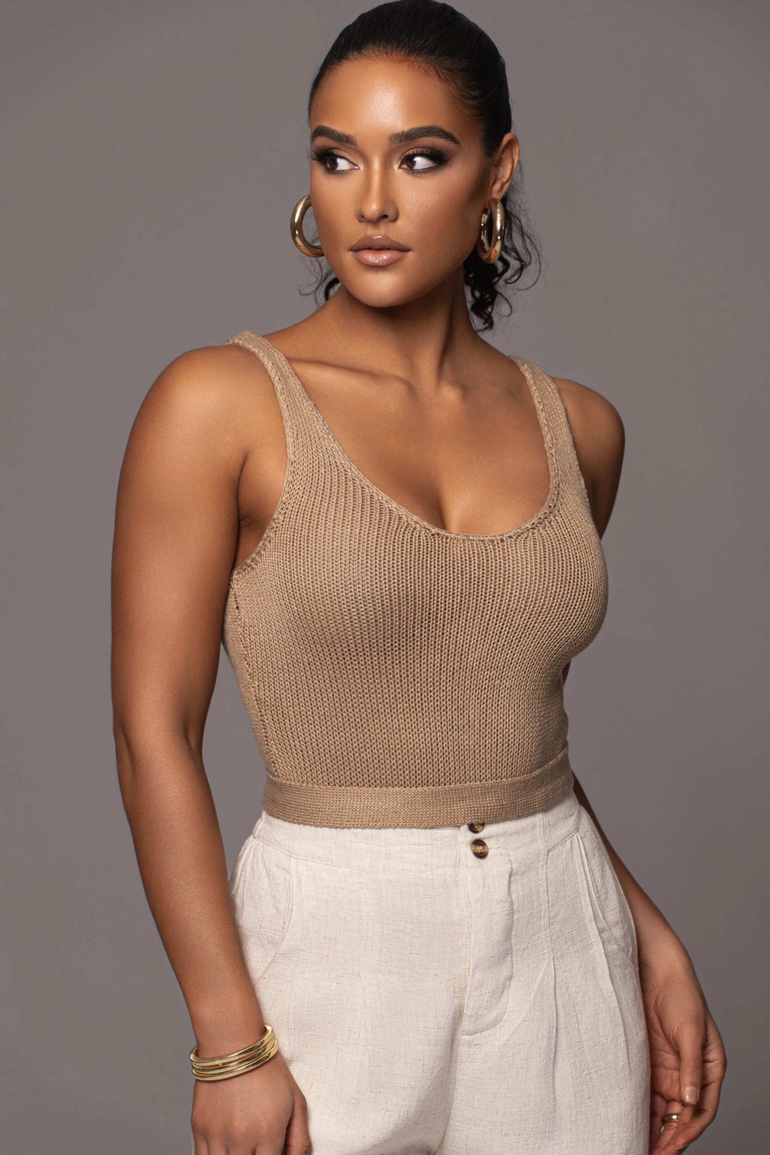 Taupe Juliette Knit Belted One Piece - Image 7