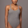 Heather Grey Akito Ribbed Bodysuit