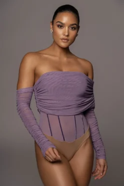 Purple Sheer Perfection Bodysuit