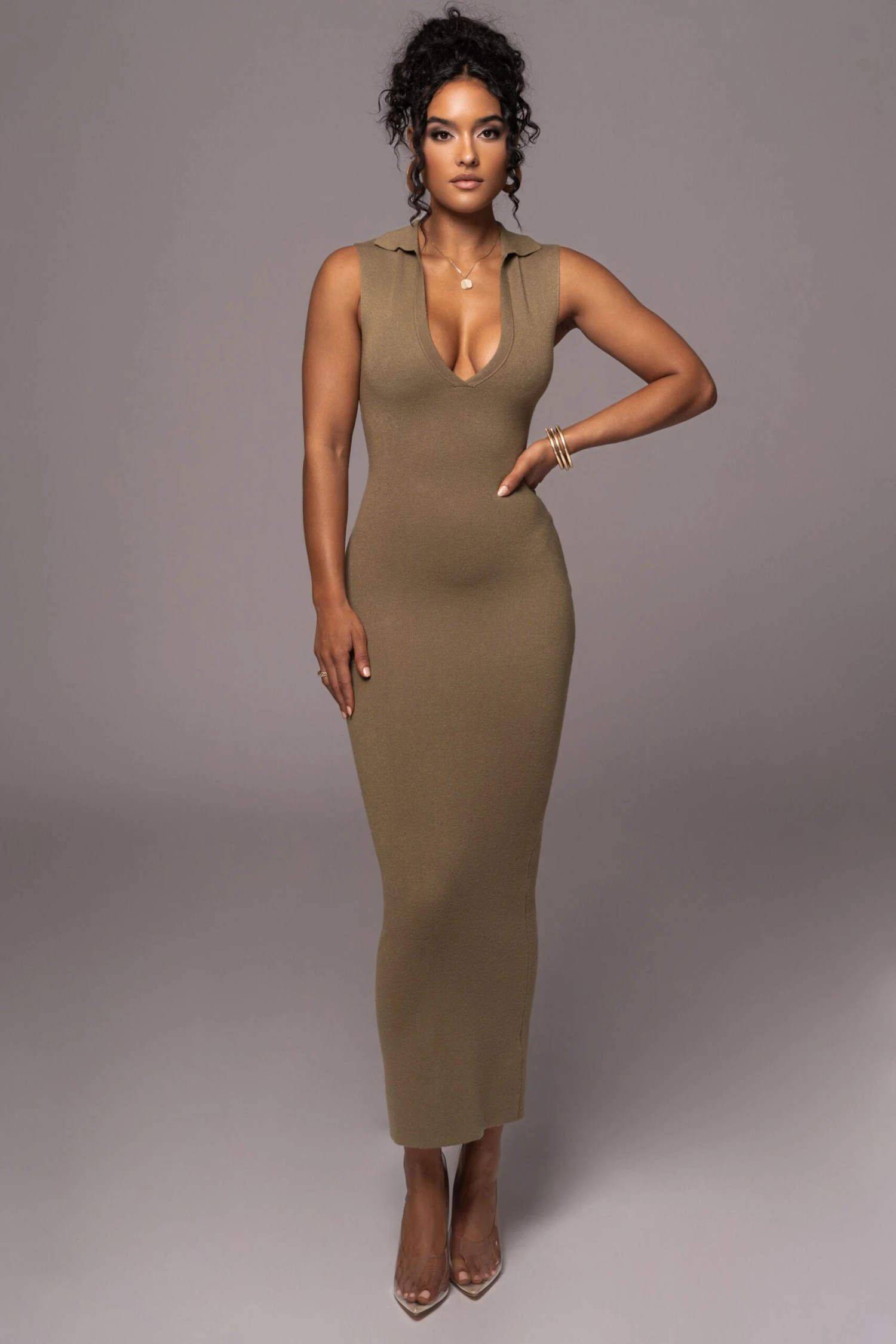 Olive Never Better Midi Dress - Image 4