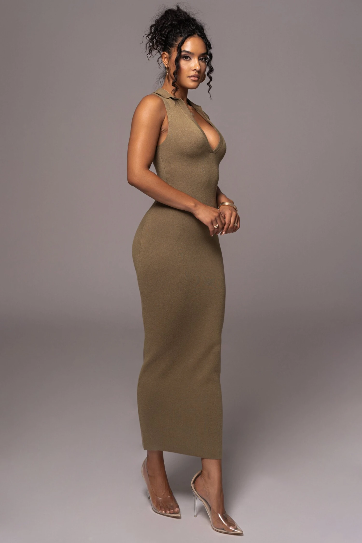 Olive Never Better Midi Dress - Image 6