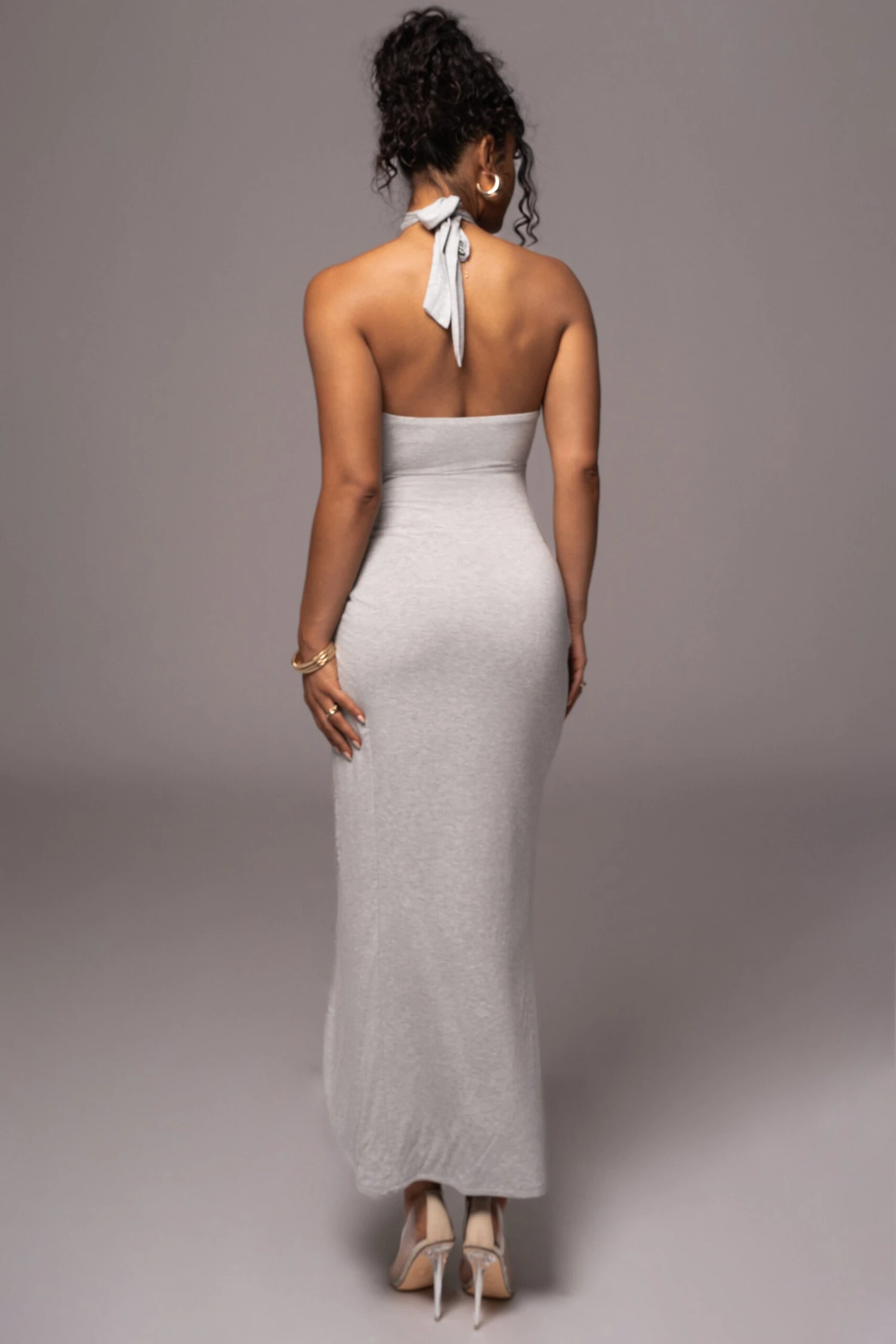 Grey Tamara Halter Midi Dress - Image 11