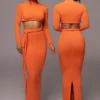 Orange City Love Two-Piece Skirt Set