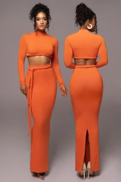 Orange City Love Two-Piece Skirt Set