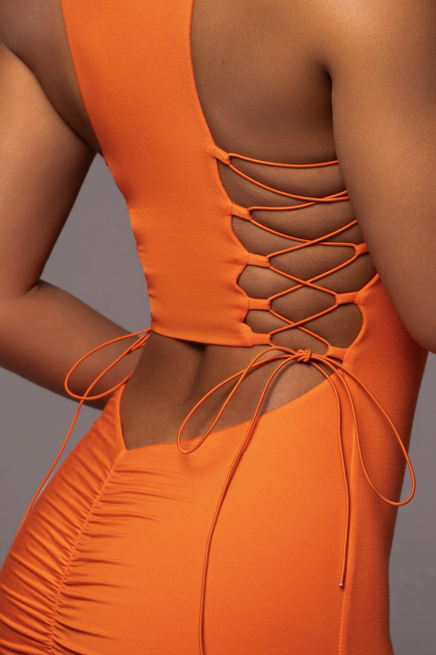 Tangerine Late Nights Midi Dress - Image 9