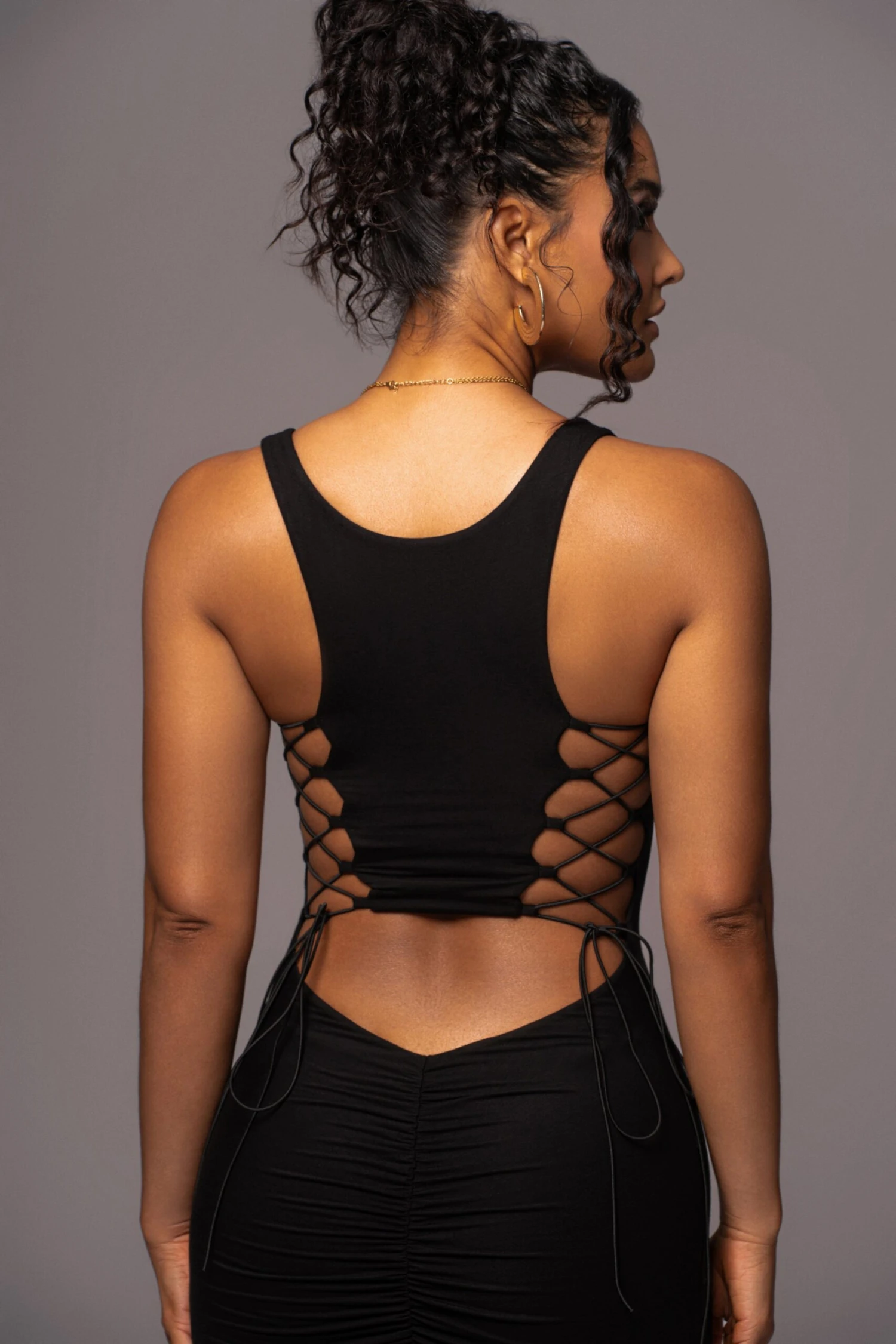 Black Late Nights Midi Dress - Image 2