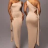 Tan Out Of Mind One Shoulder Dress
