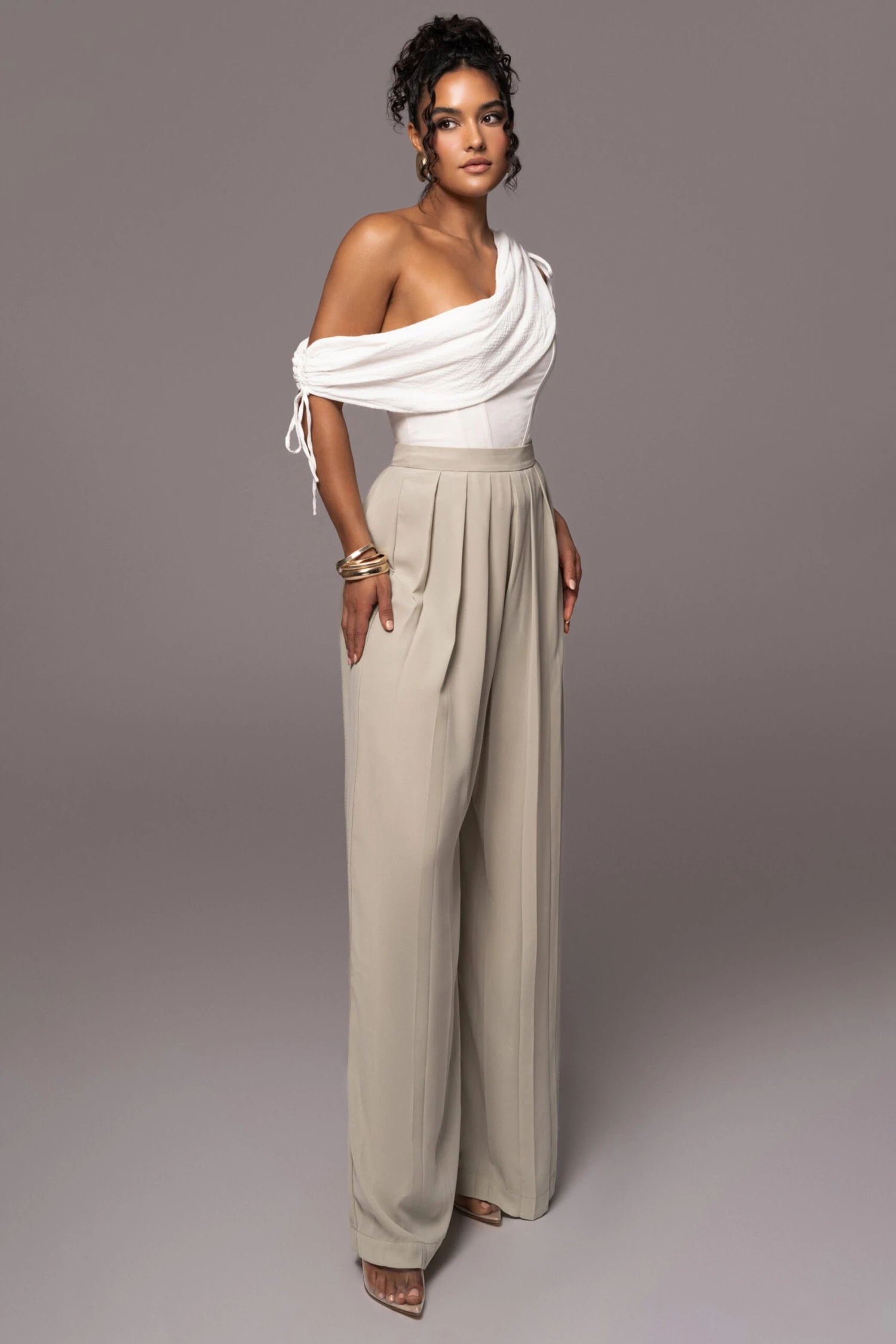 Sage Josette Wide-Leg Pleated Pants - Image 4