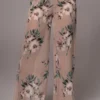 Purple Floral Stay For A While Printed Trousers