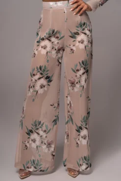 Purple Floral Stay For A While Printed Trousers