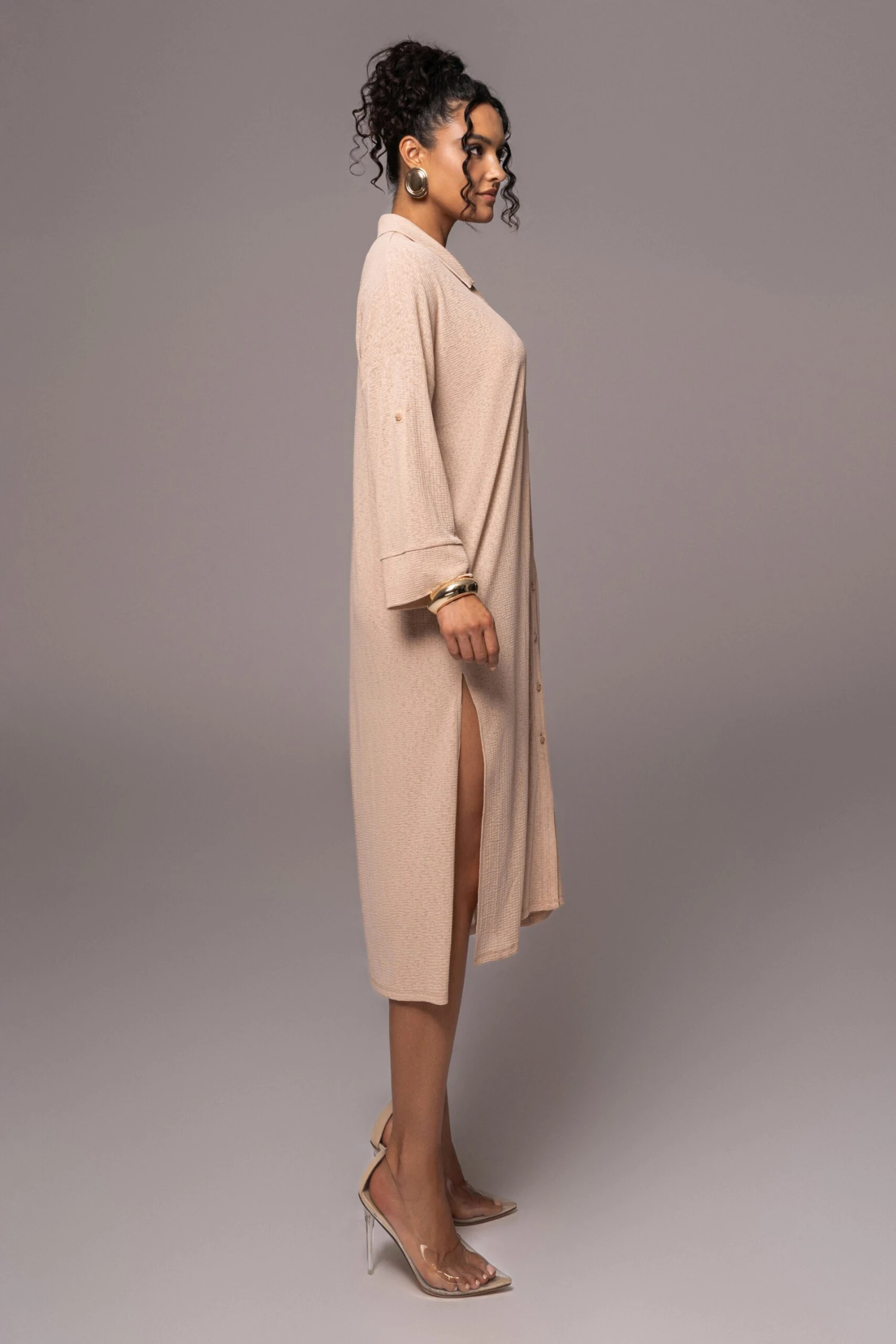 Tan Sunlight Crinkled Mesh Skirt Set - Image 15