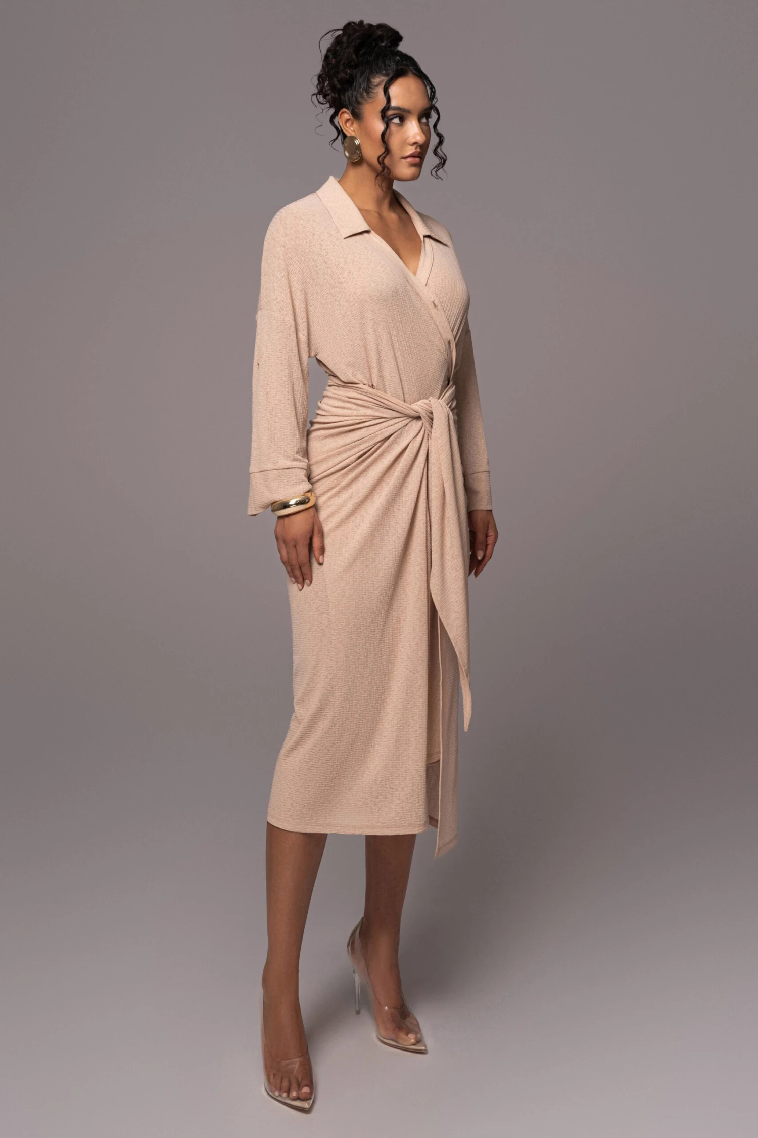 Tan Sunlight Crinkled Mesh Skirt Set - Image 14