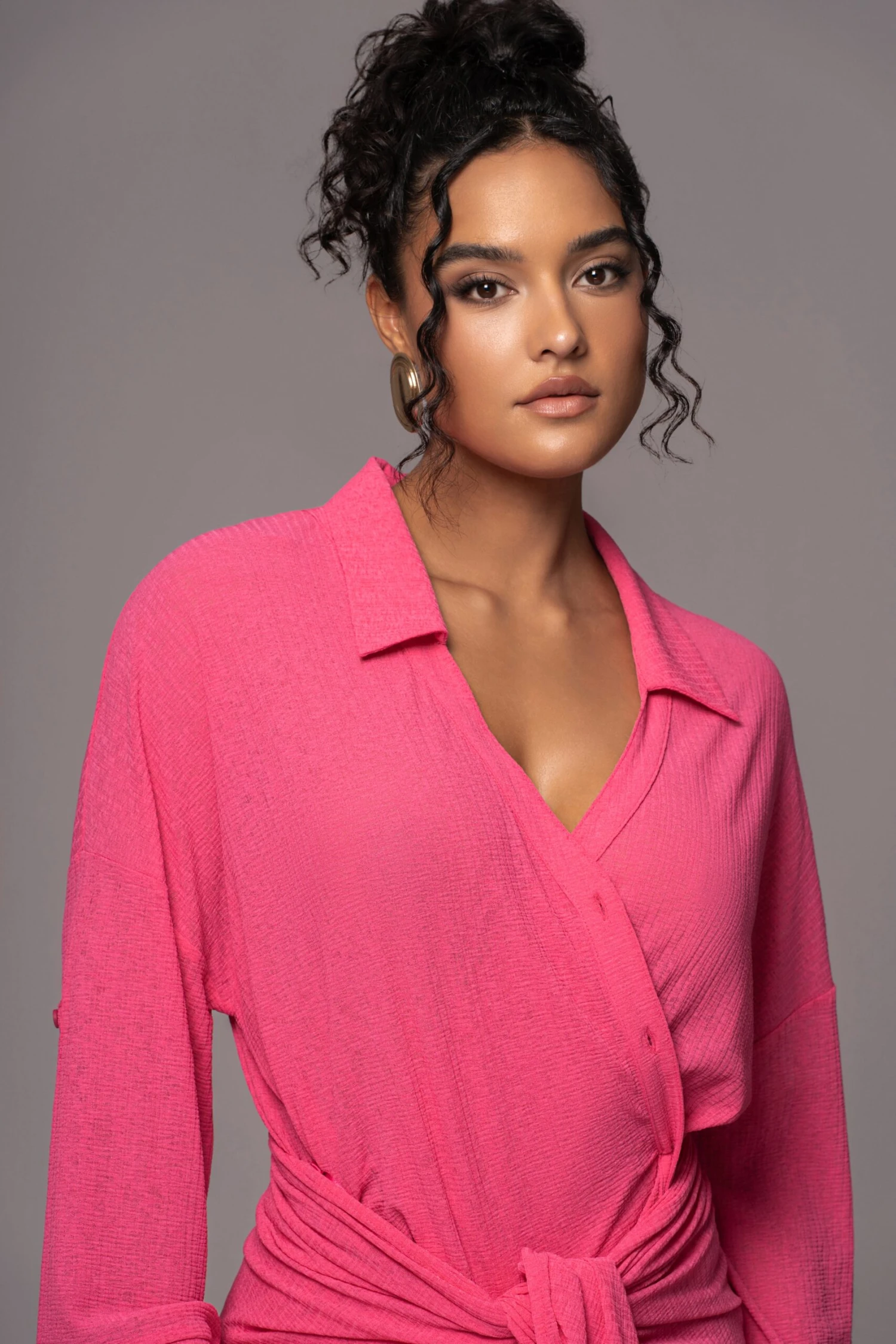 Fuchsia Sunlight Crinkled Mesh Skirt Set - Image 6