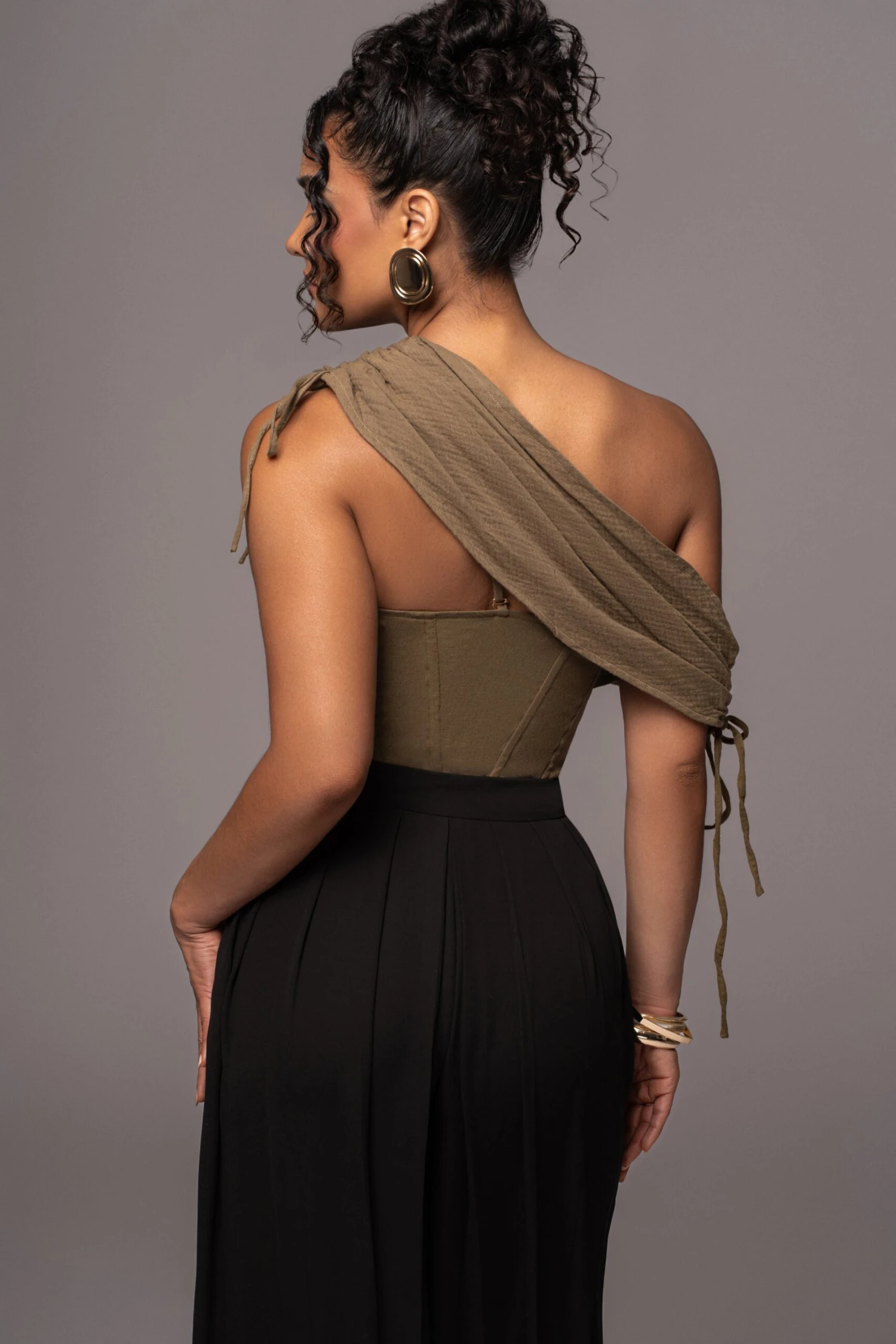 Olive New Obsession Draped Top - Image 12