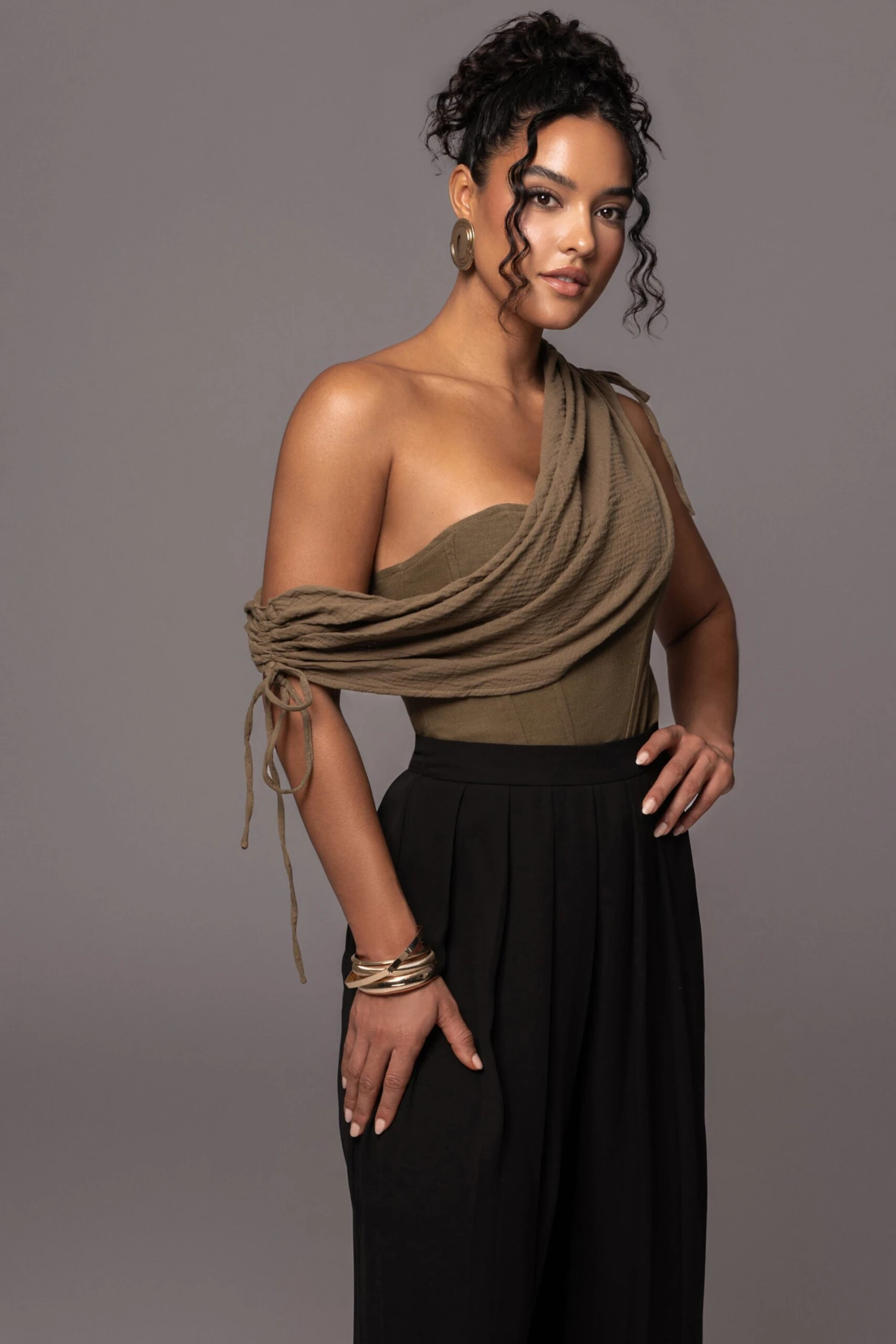 Olive New Obsession Draped Top - Image 7