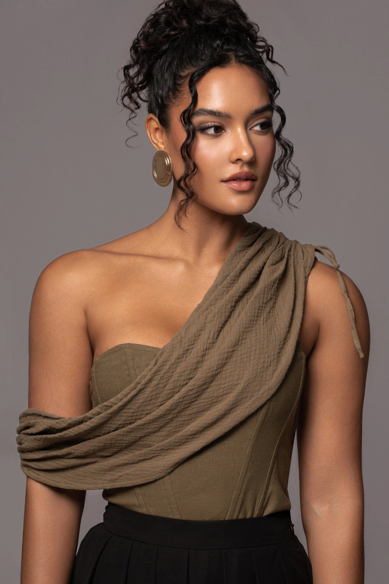 Olive New Obsession Draped Top - Image 5