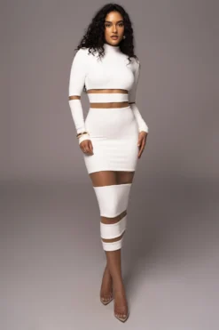 Ivory The One Mock Neck Midi Dress