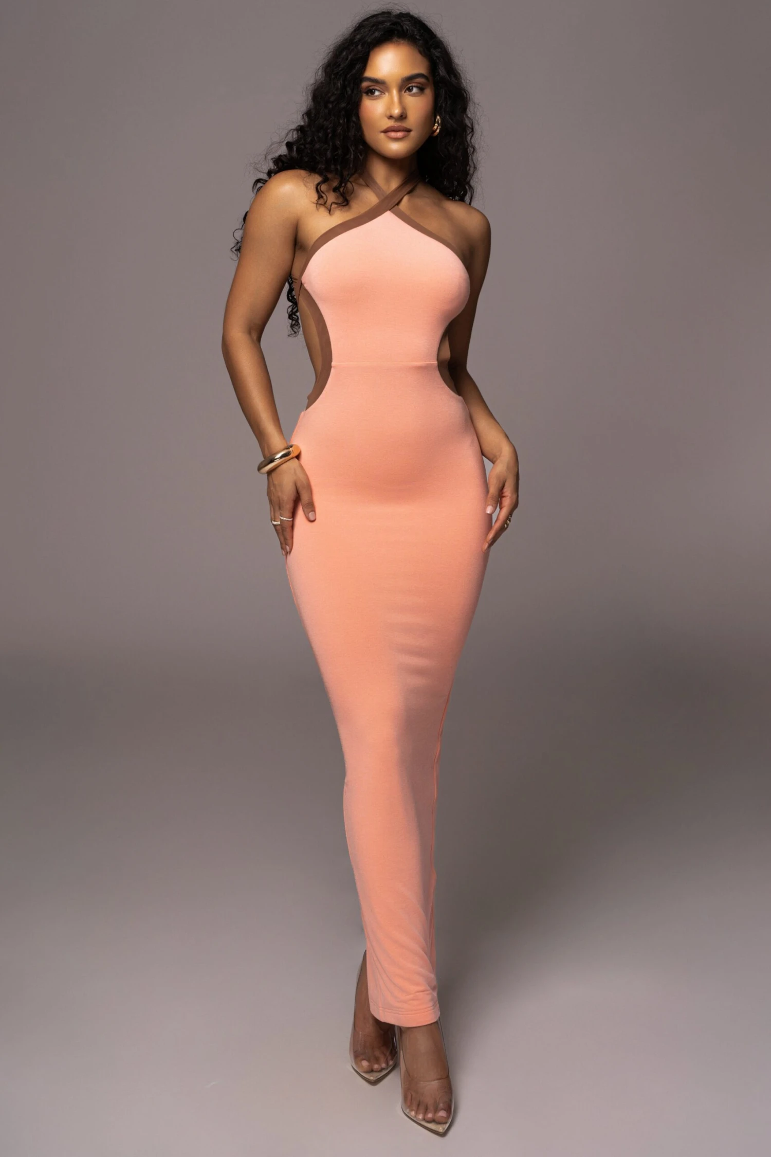 Peach Nights In Milan Maxi Dress - Image 4