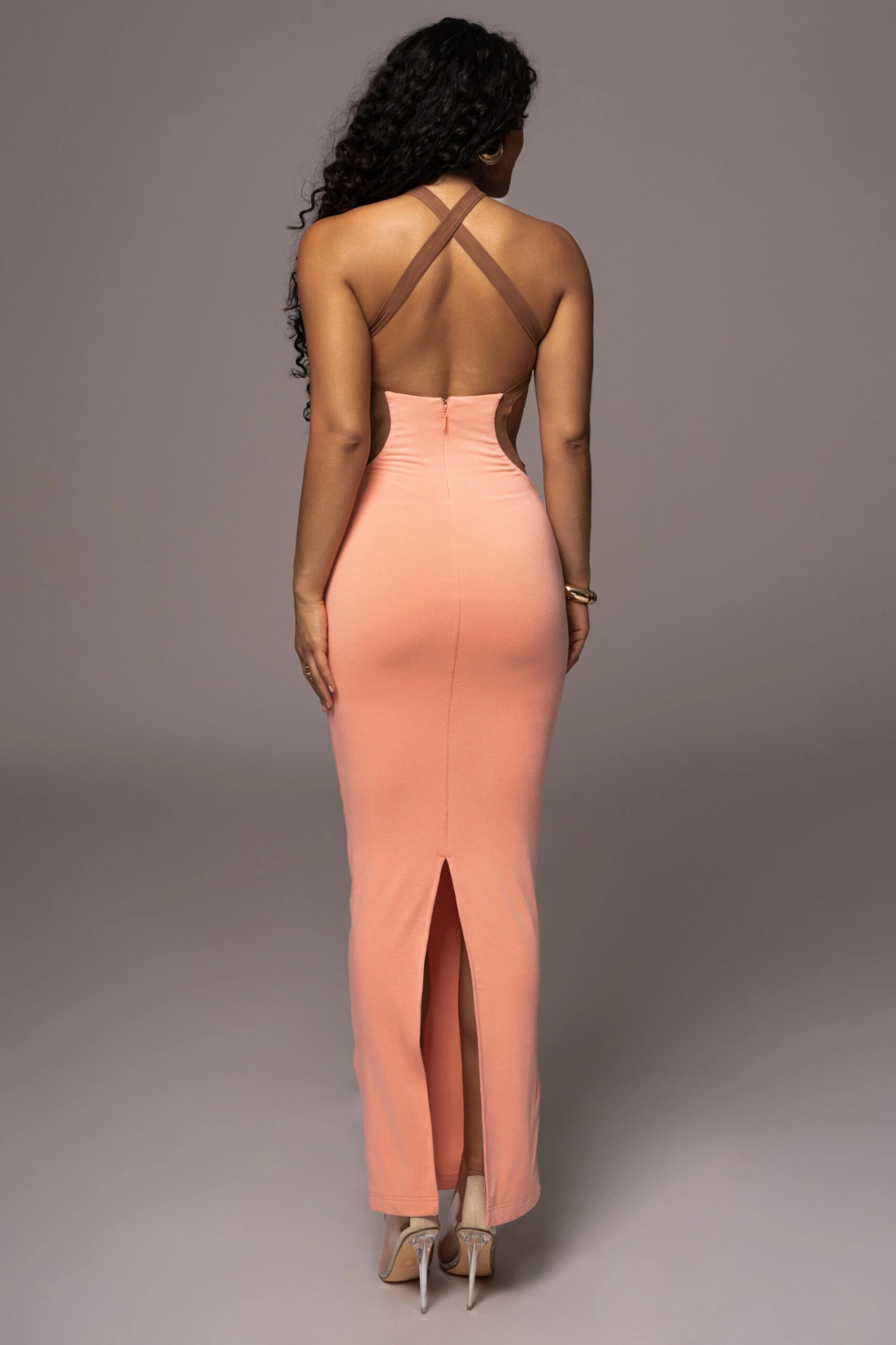 Peach Nights In Milan Maxi Dress - Image 6