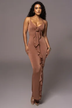 Tan Rosalinda Maxi Dress